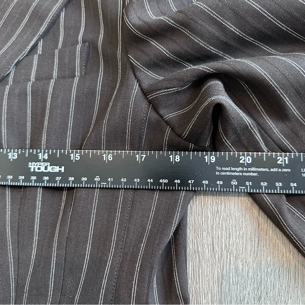 The Limited Pinstripe Brown/Cream Blazer Two Button Suit Jacket Office Business - Picture 9 of 14